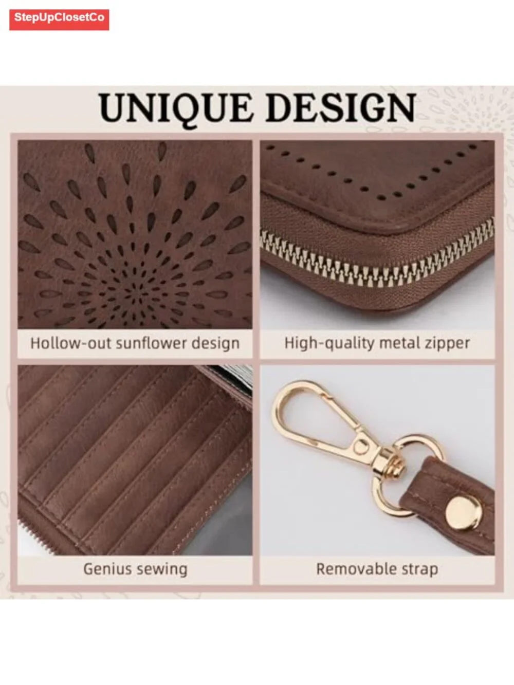 PU Leather RFID Blocking Large Capacity Clutch Wristlet Wallet with Phone